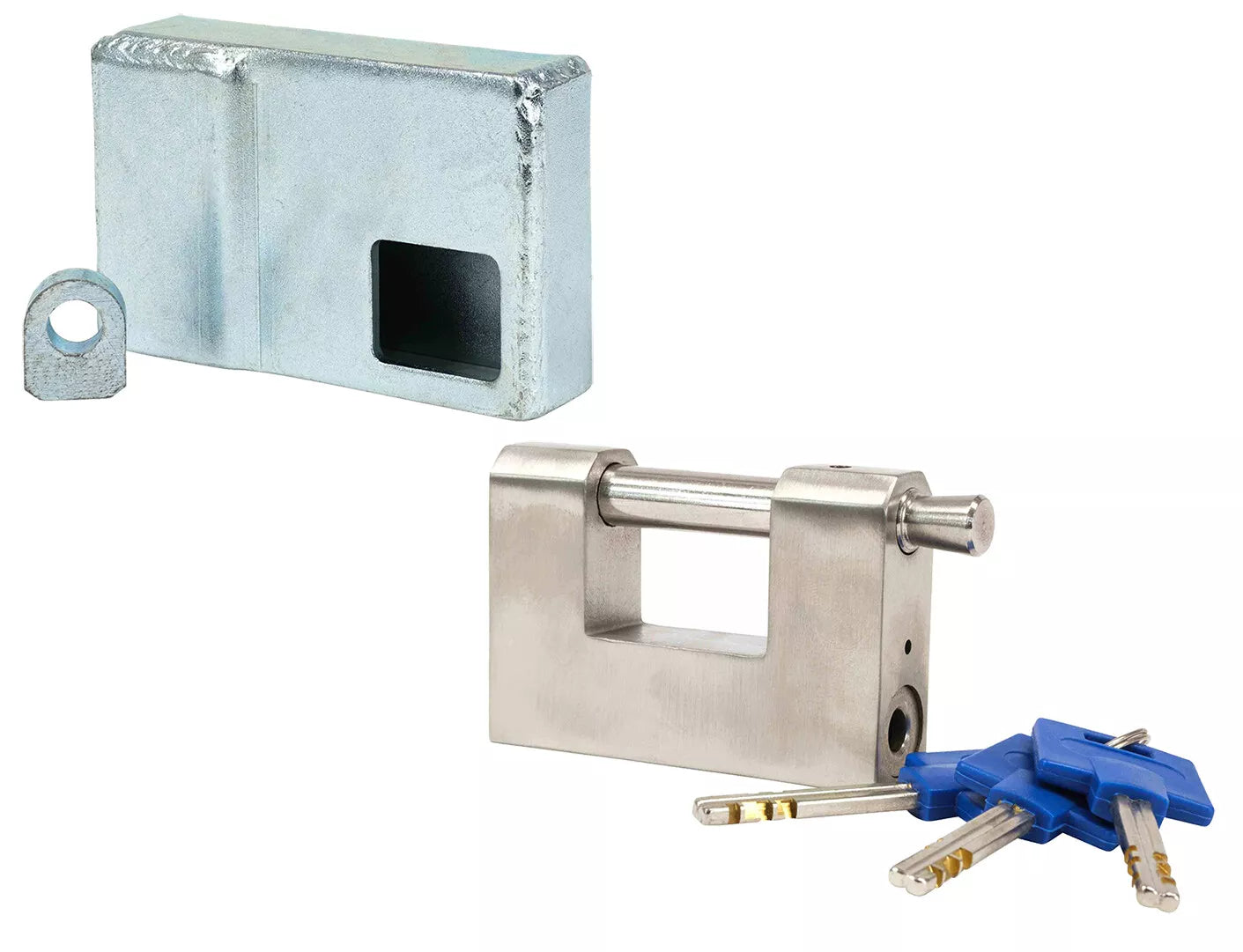 (1) Container Welded Lock Box (1) Container Padlock for Shipping Containers