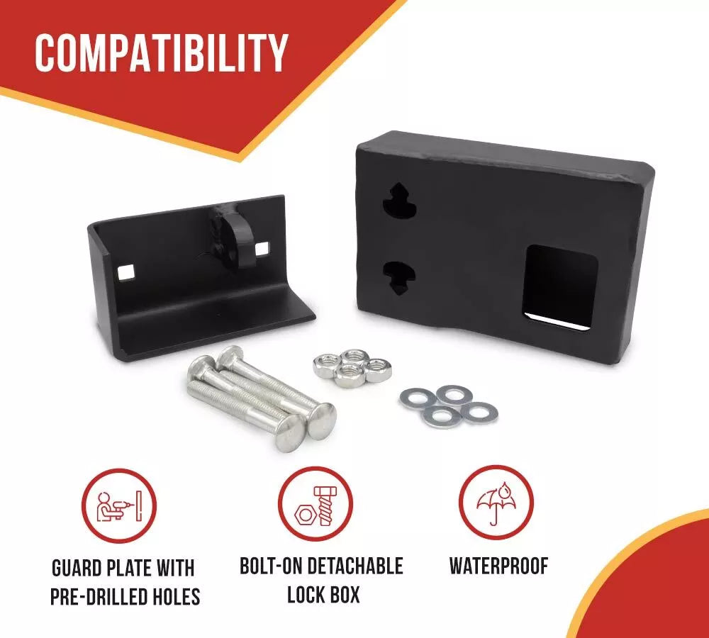 2 Pk Heavy-Duty Shipping Container Lock Box Bolt-On Detachable Hardware Included